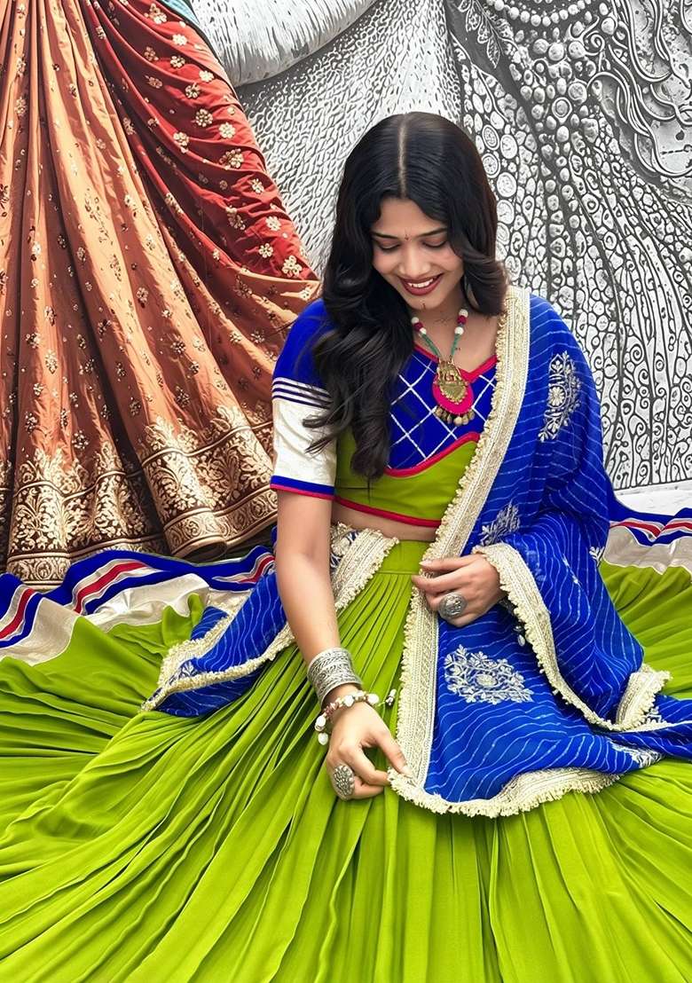 Perrot Lampi Lace Cotton Lehenga Set for Diwali | Wedding & Festive Wear - Indya