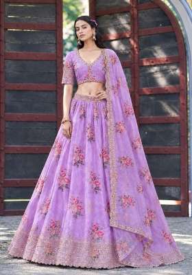 Teal Work Georgette Lehenga Set with Sequin for Diwali | Wedding & Festive Wear