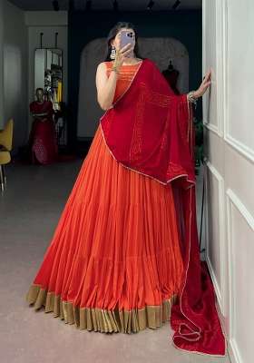 Maroon  Rayon Lehenga Set