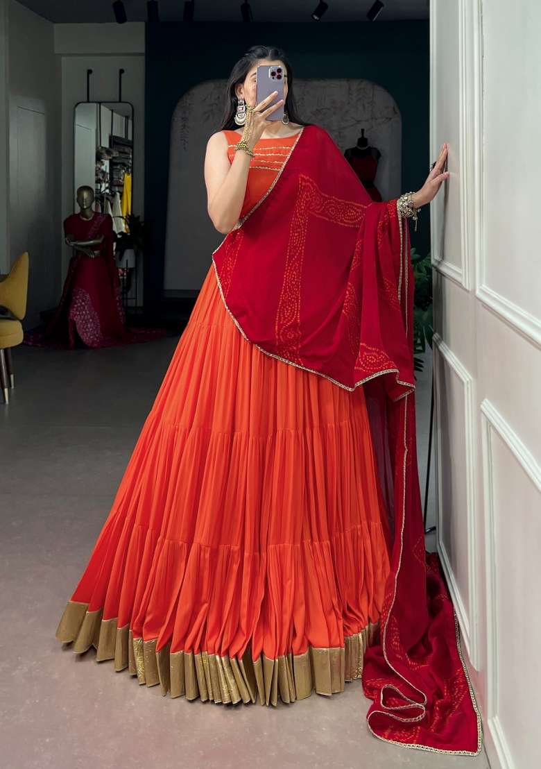 Maroon  Rayon Lehenga Set - Indya