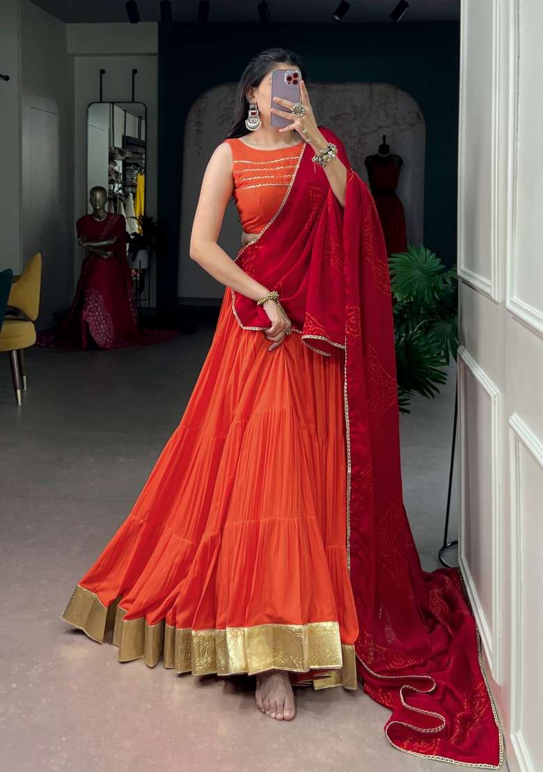 Maroon  Rayon Lehenga Set - Indya