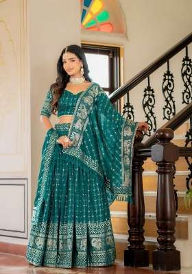 Rama Embroidered Silk Lehenga Set