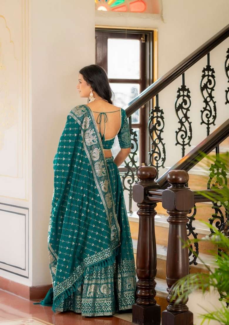 Rama Embroidered Silk Lehenga Set - Indya