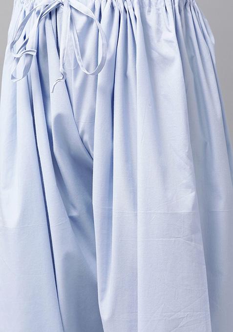 Light Blue Pathani Kurta Set For Men