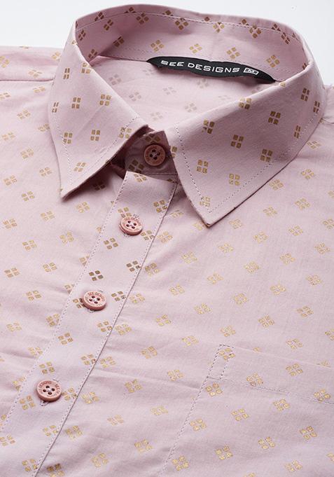 Men Baby Pink Regular Pure Cotton Pathani Kurta