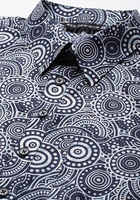 Blue Pathani Kurta Set For Men