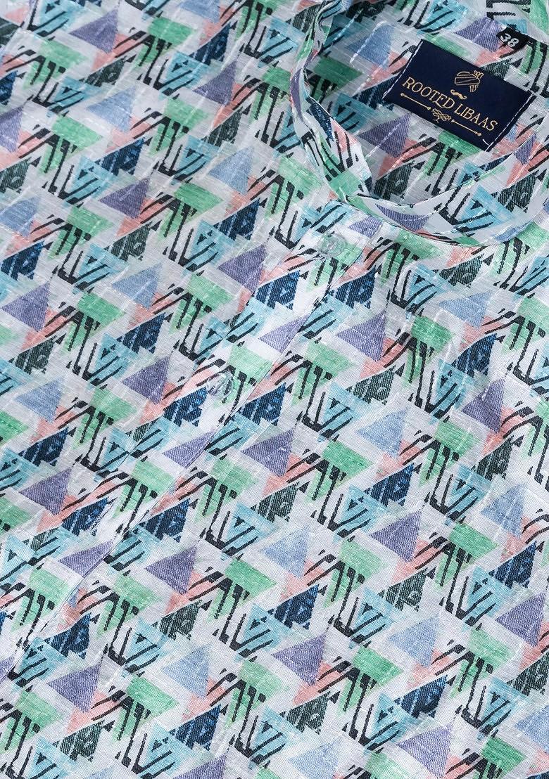 Multicolour Digital Print Cotton Kurta Set For Men