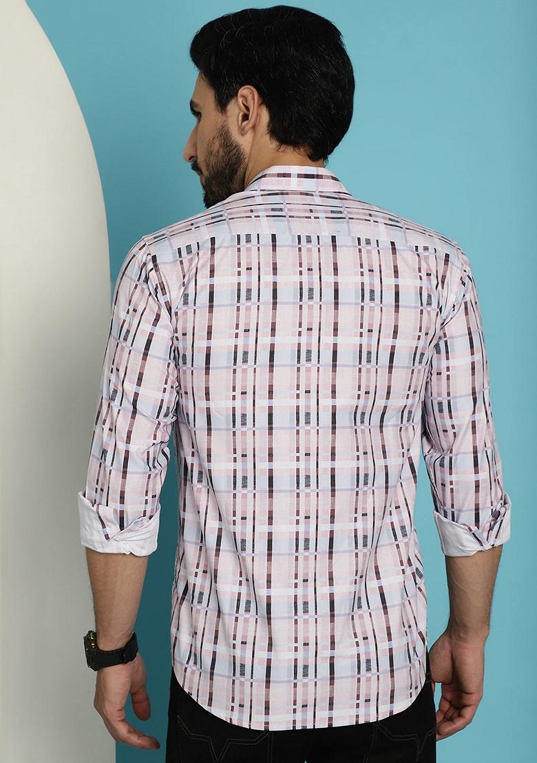 Brown Printed Cotton Shirt For Men - Indya