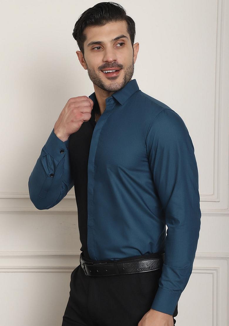 Blue Cotton Shirt For Men