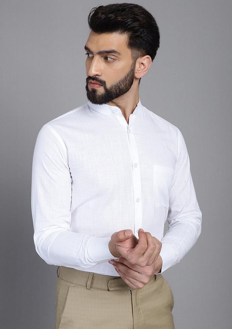 White Cotton Shirt For Men