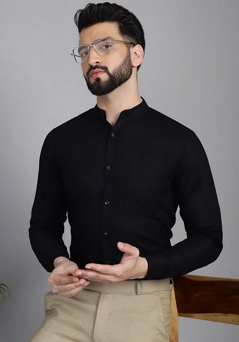 Black Cotton Shirt For Men