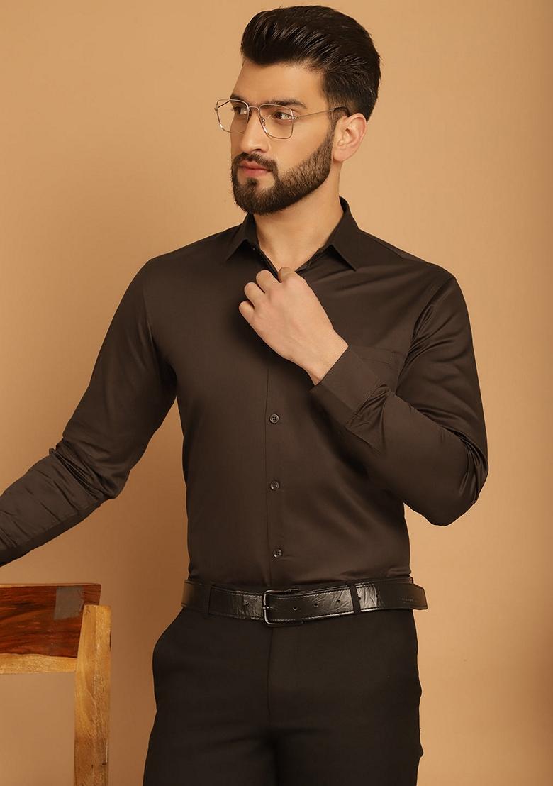Brown Cotton Shirt For Men