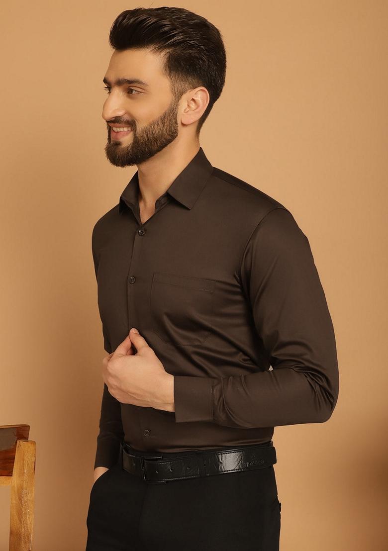 Brown Cotton Shirt For Men
