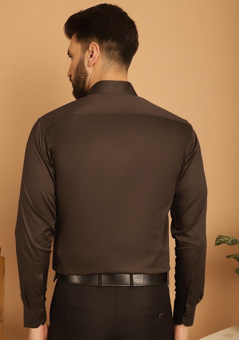 Brown Cotton Shirt For Men