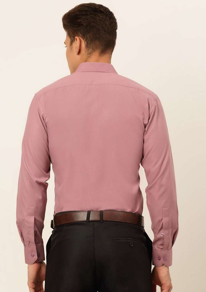 Magenta Cotton Blend Shirt For Men - Indya