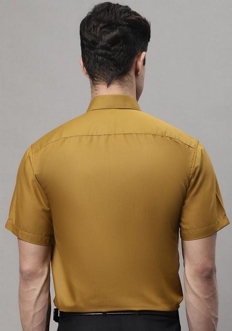 Mustard Cotton Shirt For Men
