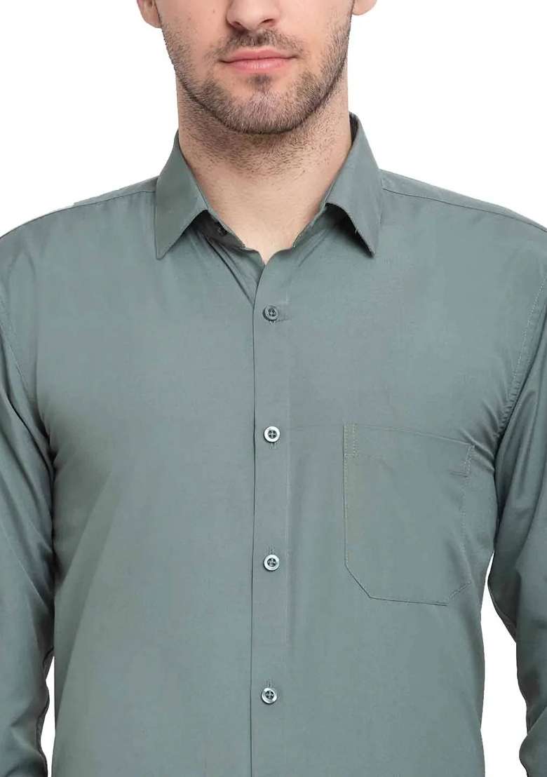 Pista Green Cotton Shirt For Men - Indya