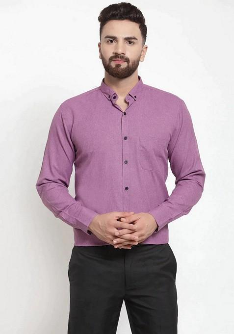 Purple Cotton Shirt For Men