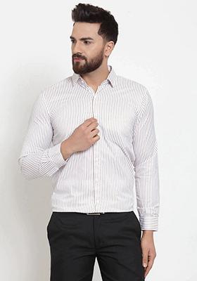 White Cotton Shirt For Men