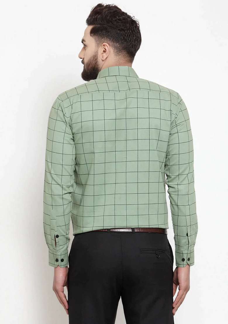 Pista Green Printed Cotton Shirt For Men - Indya
