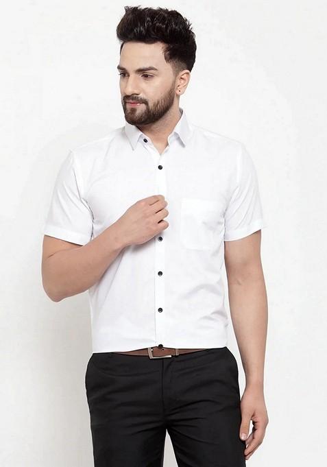 White Cotton Shirt For Men