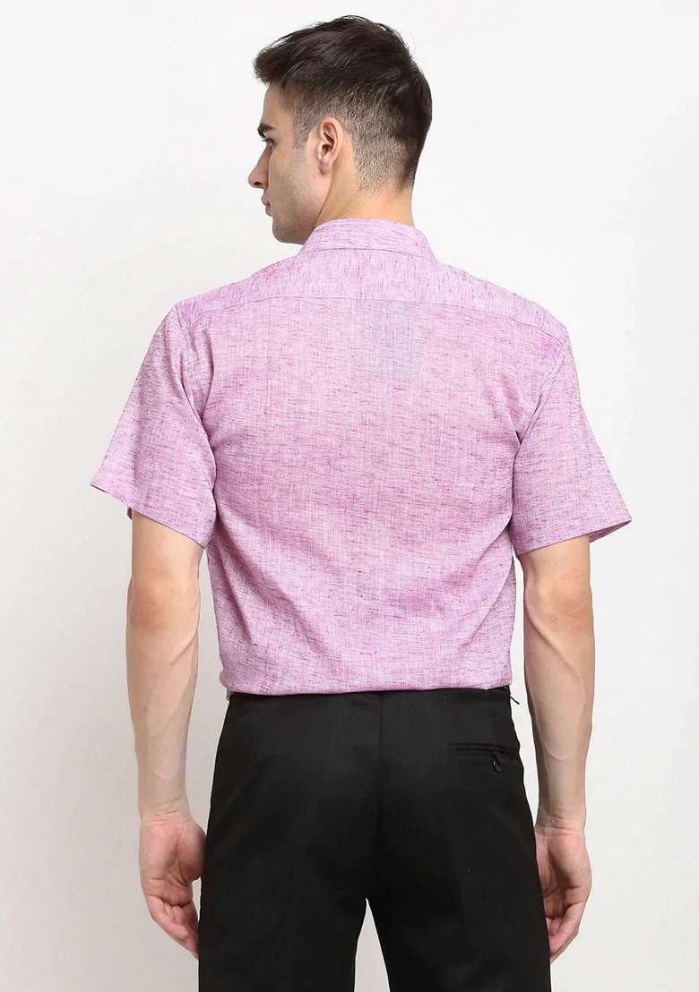 Purple Cotton Shirt For Men - Indya