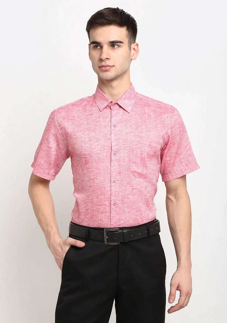 Red Cotton Shirt For Men - Indya