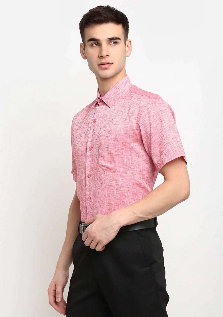 Red Cotton Shirt For Men - Indya