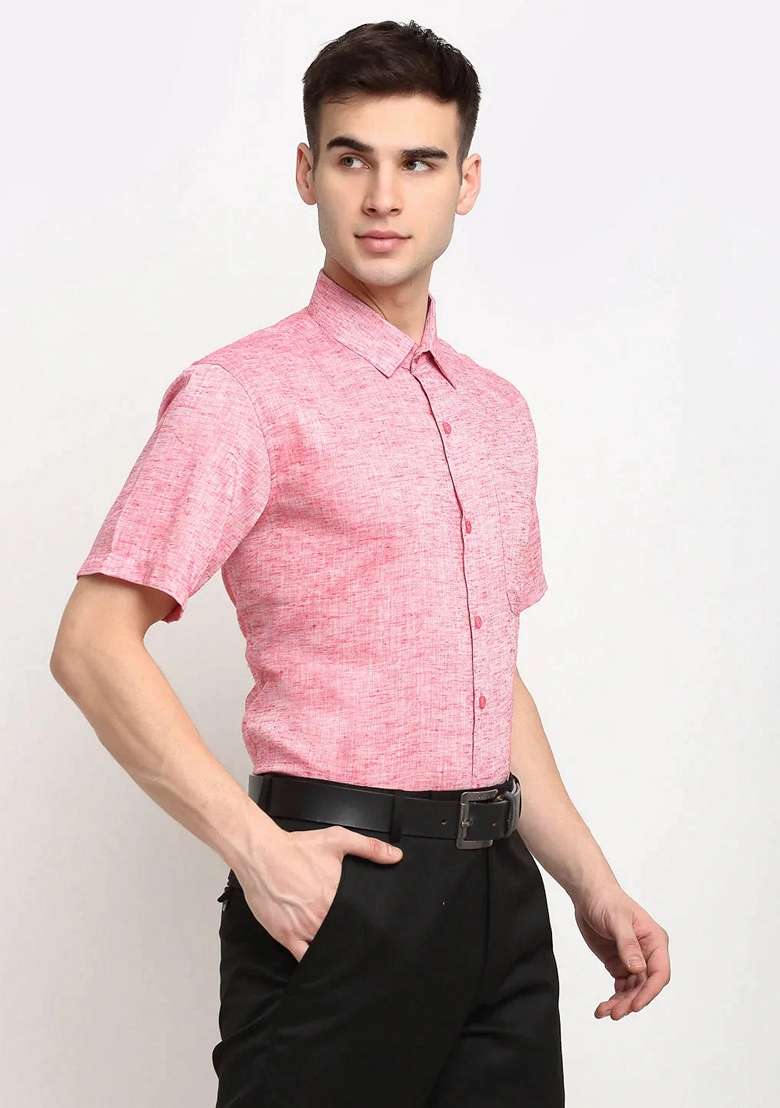 Red Cotton Shirt For Men - Indya