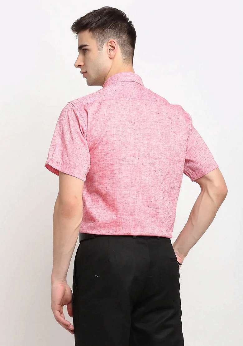 Red Cotton Shirt For Men - Indya