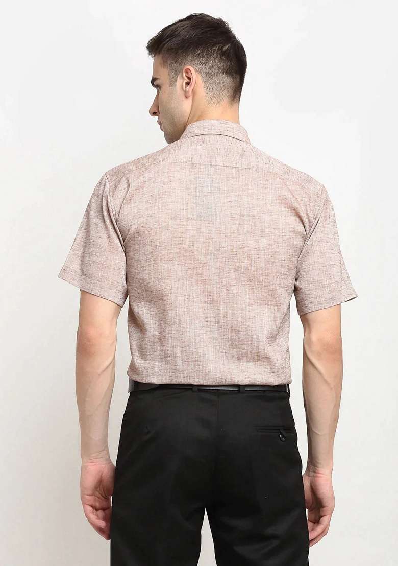 Rust Cotton Shirt For Men - Indya