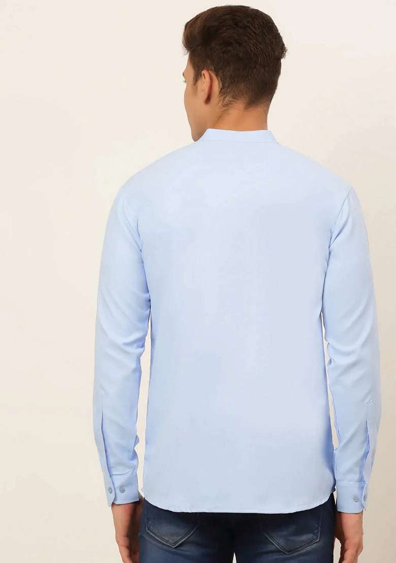 Blue Cotton Kurta For Men - Indya