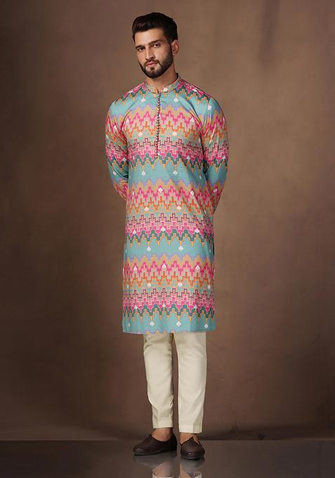 Black Embroidered Blend Kurta Set