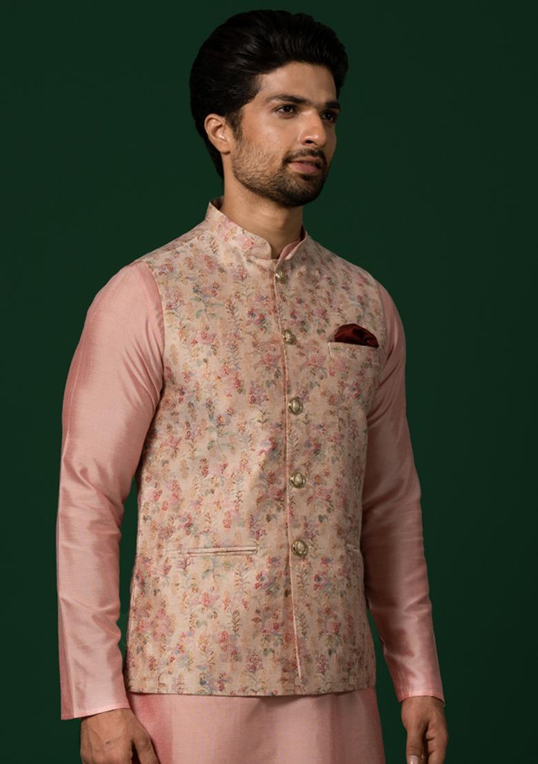 Multicolour Jacquard Silk Blend Jacket