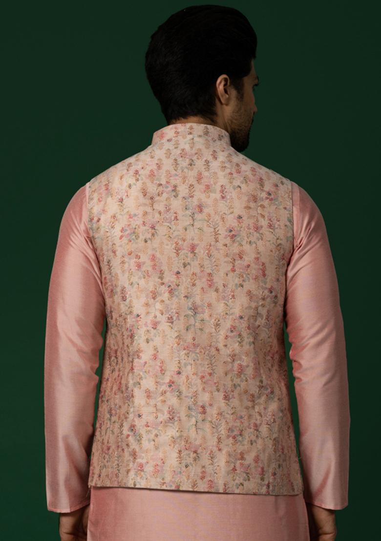 Multicolour Jacquard Silk Blend Jacket