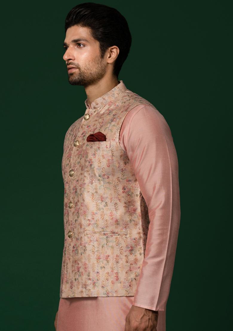 Multicolour Jacquard Silk Blend Jacket