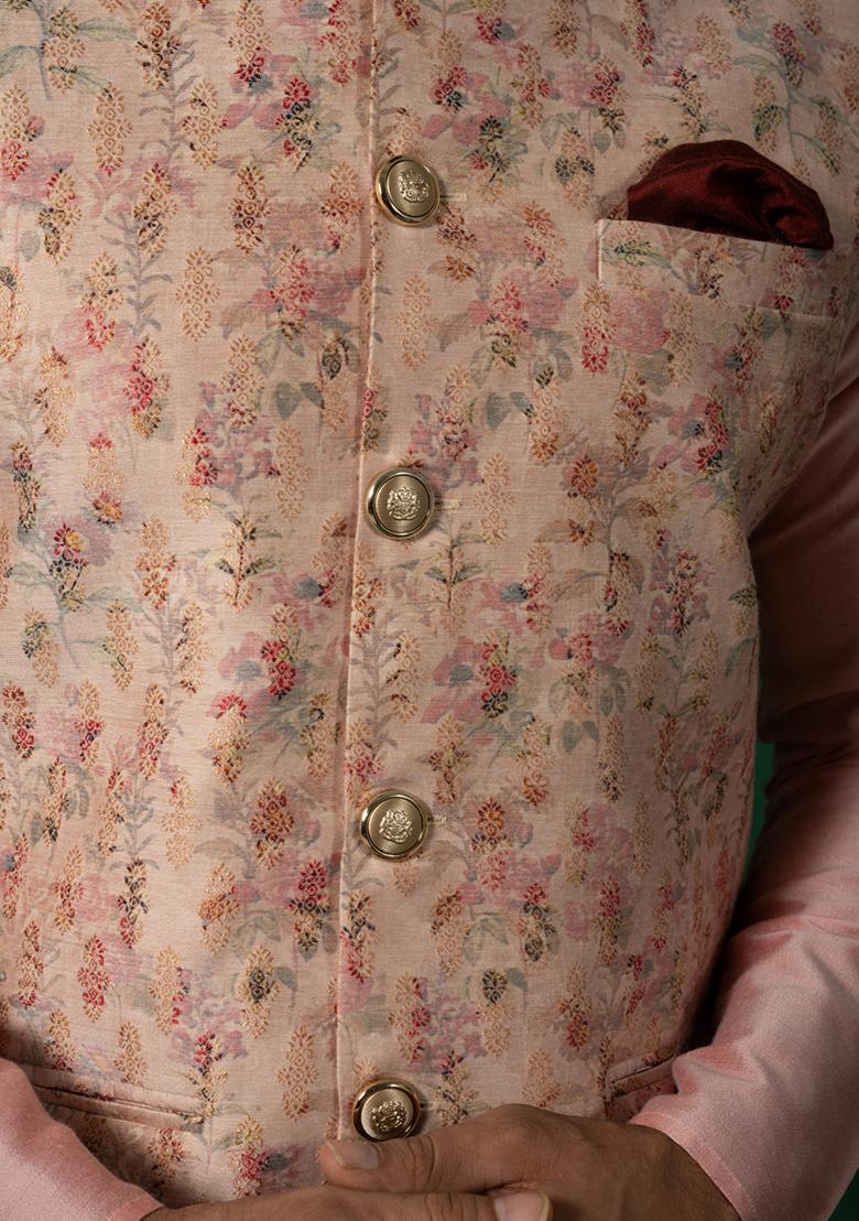 Multicolour Jacquard Silk Blend Jacket