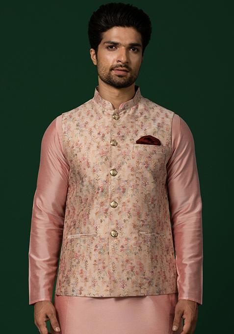 Multicolour Jacquard Silk Blend Jacket