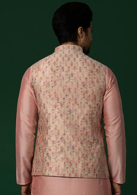 Multicolour Jacquard Silk Blend Jacket