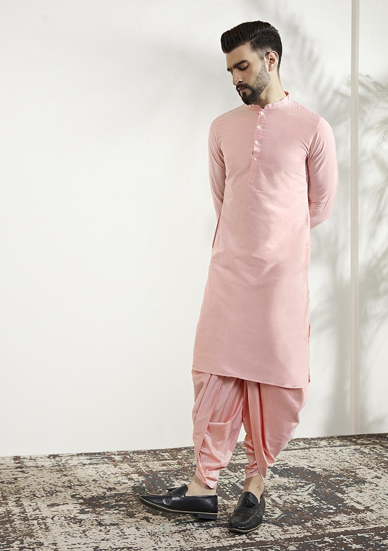 Multicolour Textured Silk Blend Jacquard Kurta Sherwani Set - Indya