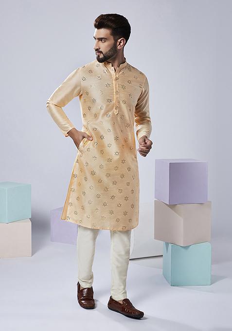 Cheeku Brown Solid Dyed Silk Blend Kurta