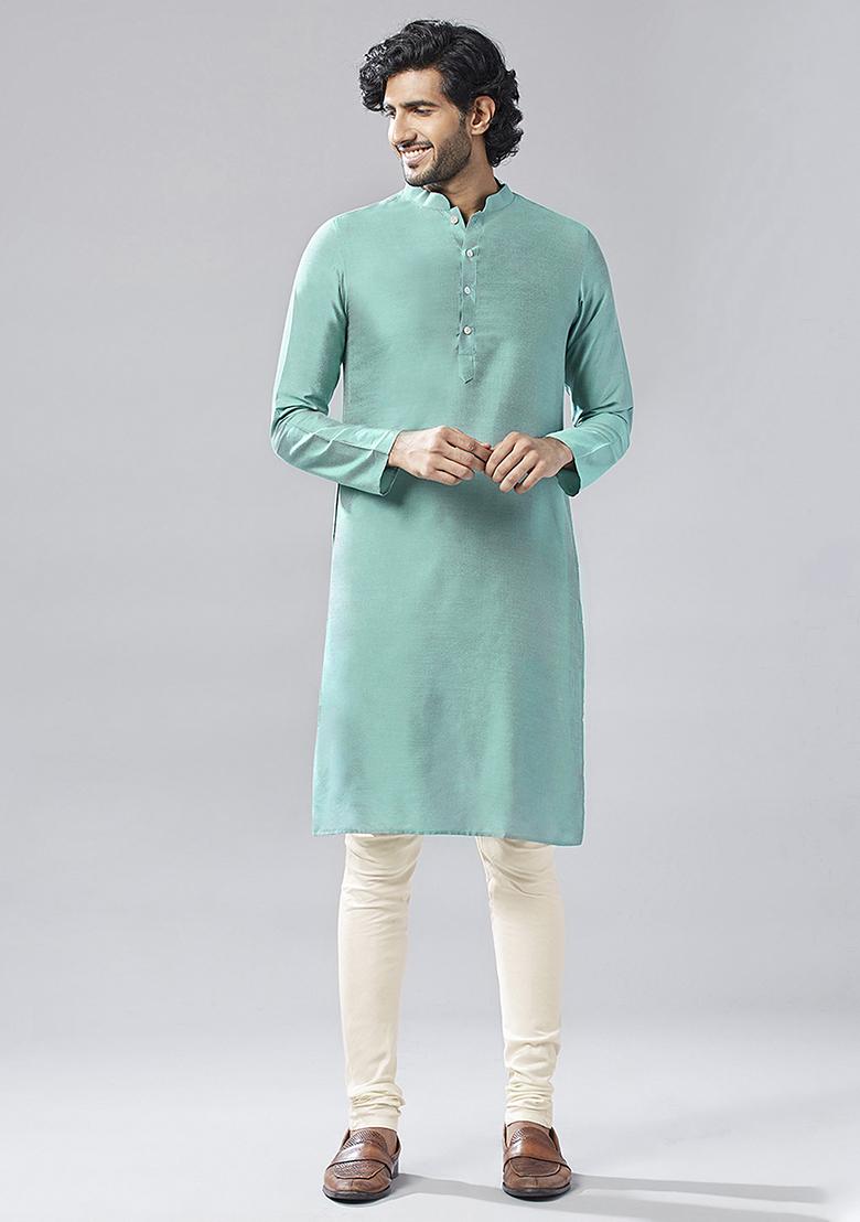 Cream Printed Cotton Blend Kurta Jacket Set - Indya