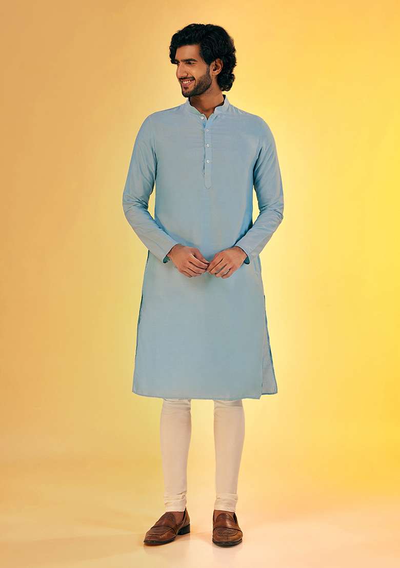 Multicolour Textured Silk Blend Kurta Jacket Set - Indya