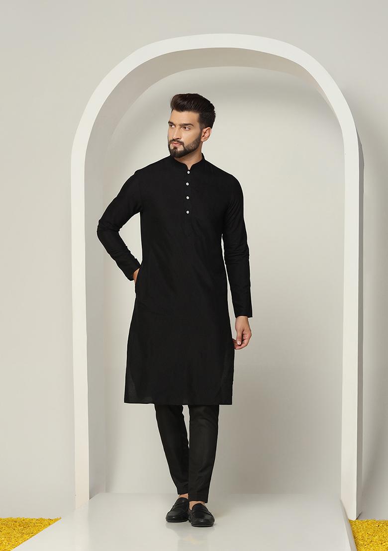 Maroon Jacquard Silk Blend Kurta Jacket Set - Indya