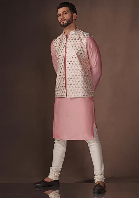 Multicolour Embroidered Silk Blend Jacket