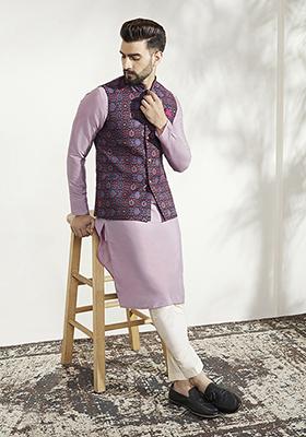 Multicolour Woven Jacquard Silk Blend Jacquard Jacket