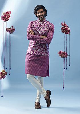 Hot Pink Printed Cotton Blend Jacket