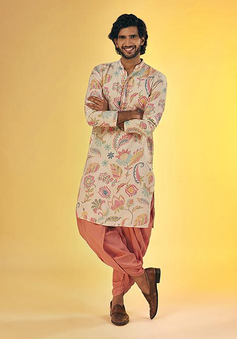 Multicolour Digital Print Pashmina Kurta Set