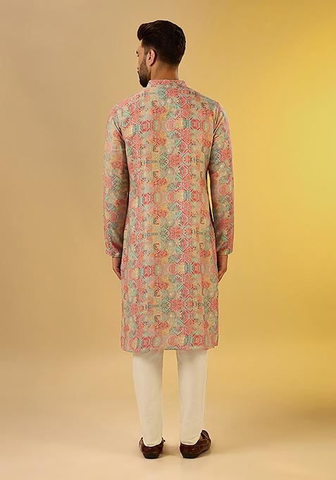 Multicolour Digital Print Pashmina Kurta Set