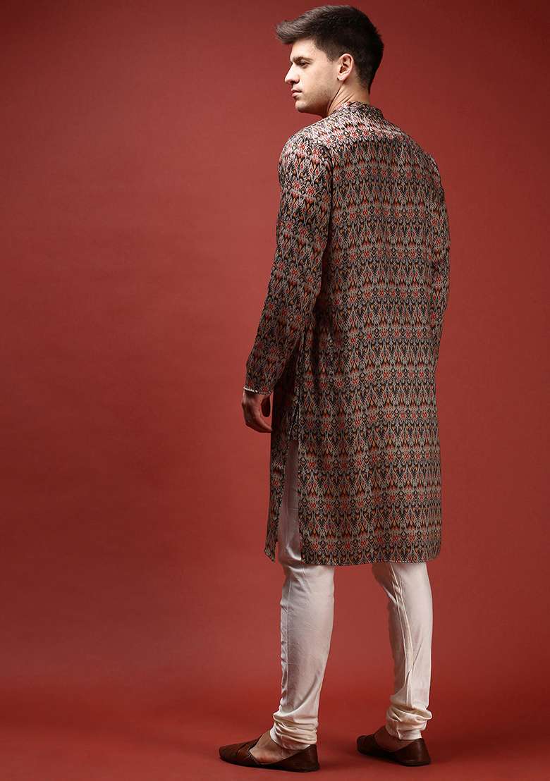 Pink Printed Cotton Blend Kurta Set - Indya